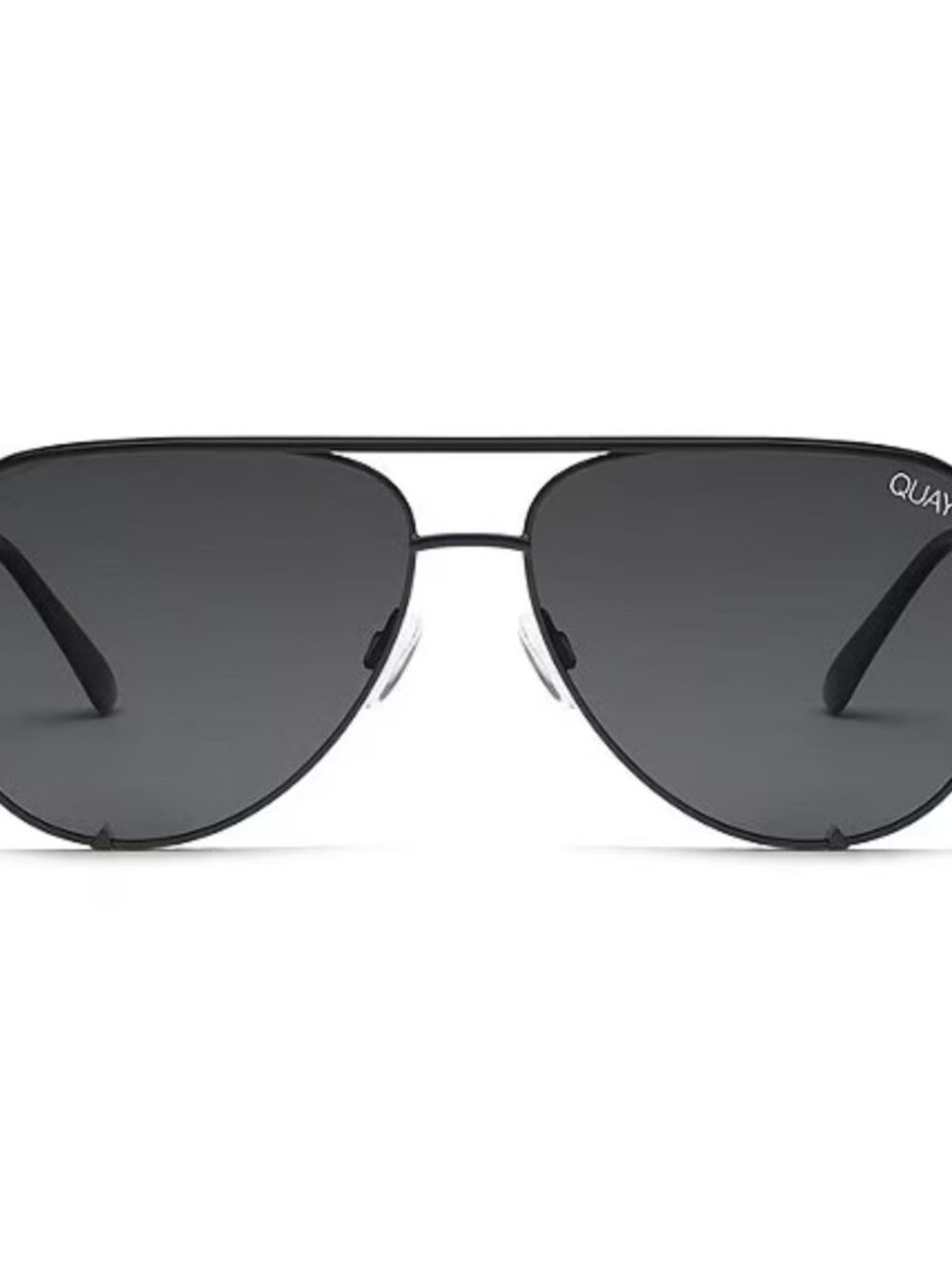 Quay Australia HIGH KEY MINI Aviatior Sunglasses | Black/Smoke Polarized NEW